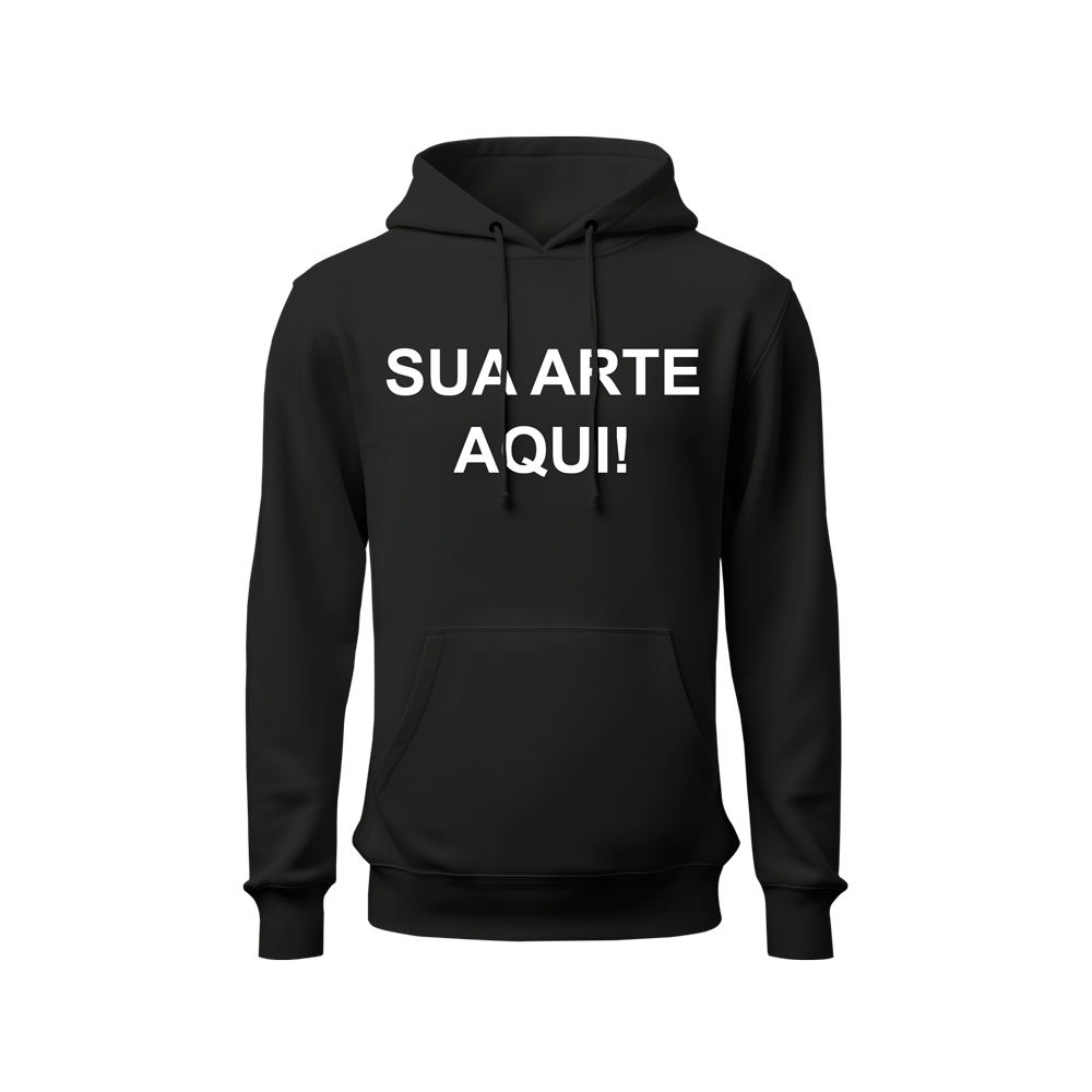 Blusa de Frio Moletom Flanelado com Capuz  Com Frase ou Logo Personalizada, Sua Frase, Sua Logo Ou Arte