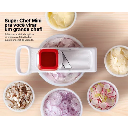 Tupperware Super Chef Mini Speedy Mandolin Fatiador Ralador Cortador Salada Legumes