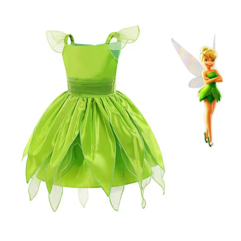 vestido infantil fada sininho para festa fantasia