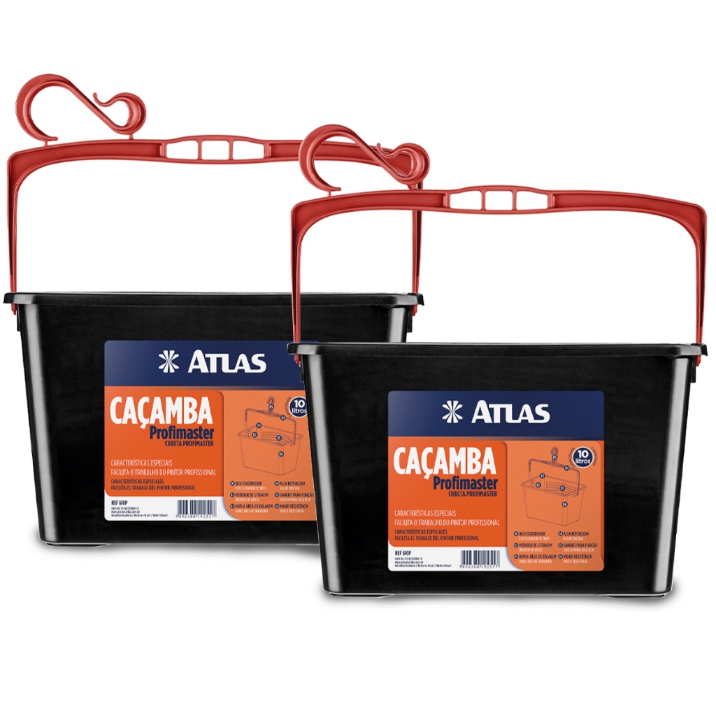 Kit 2 Baldes Caçamba P/ Pintura Profissional 10 Litros Atlas