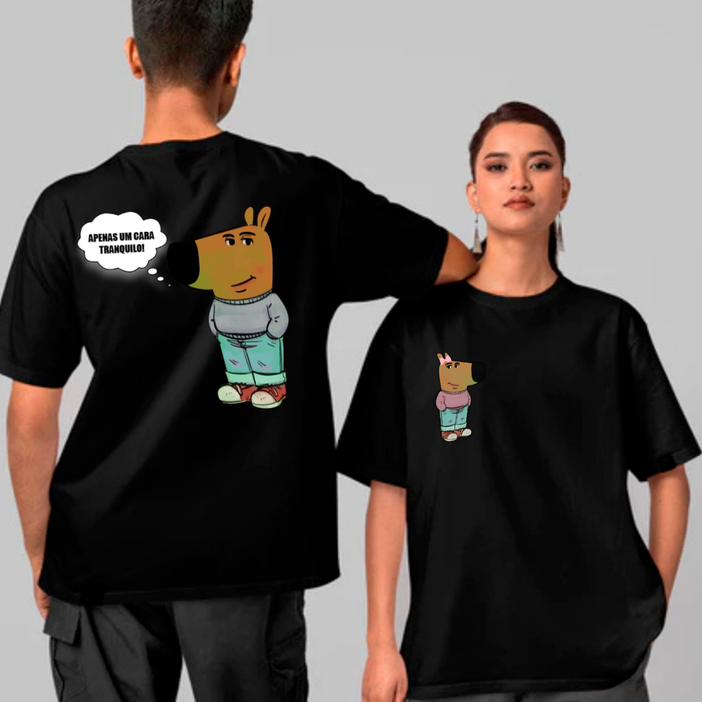 Kit 2 Camisa Camisetas Casal Apenas Um Casal Tranquilo Meme Namorados 100% Algodão