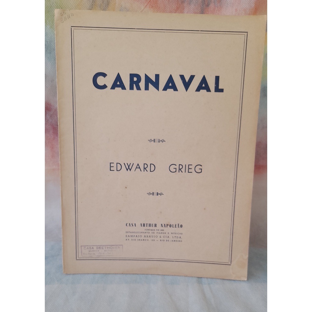 Edvard Grieg - Cena de Carnaval, opus 19, n.° 3 para piano - partitura.