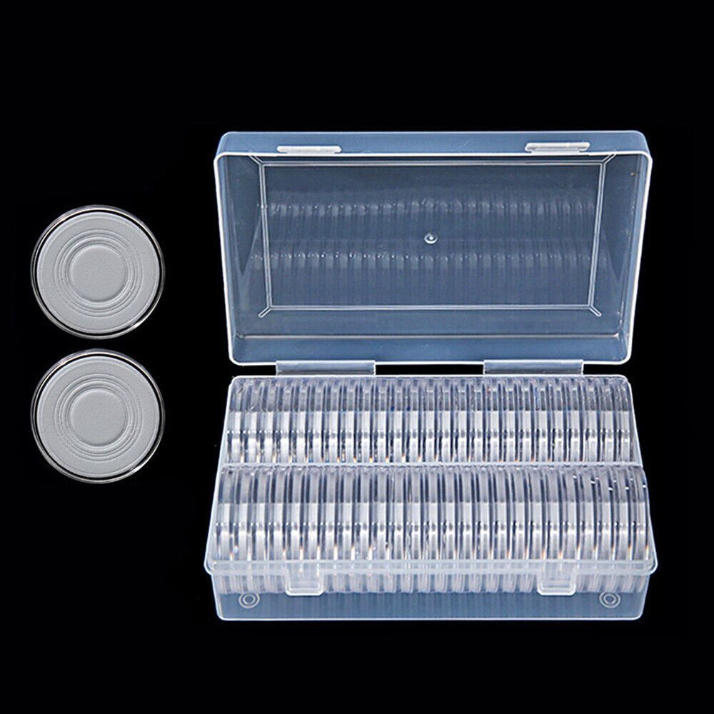 Estojo Com 50 Cápsulas de Moedas + Espaçador Ajustável 41mm