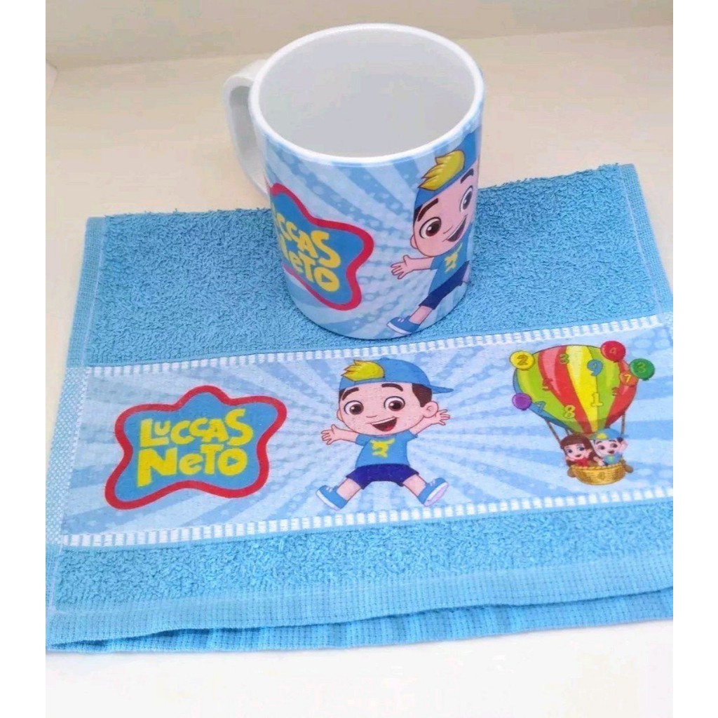 Kit Caneca de Polímero + toalha lavabinho