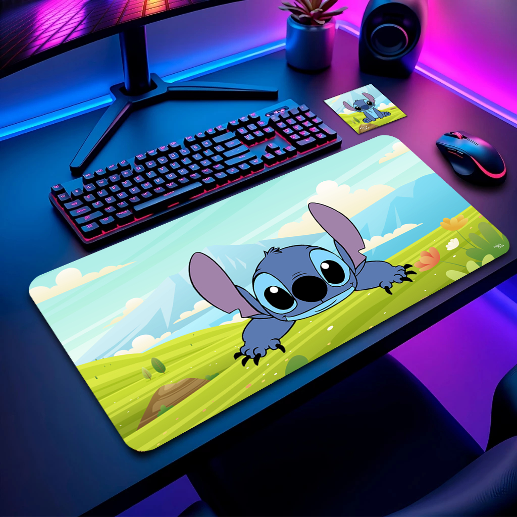 Mouse Pad Grande com Porta Copos de Brinde 35x70cm - Diversas Estampas