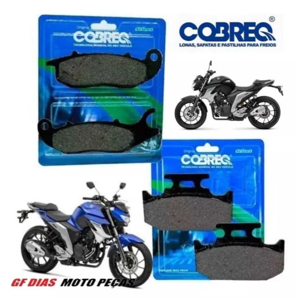 "Kit Pastilha Freio Dianteira + Traseira COBREQ | Yamaha Fazer 250 (16-25) | FZ25 (18-24) Promoção" em Oferta na Shopee