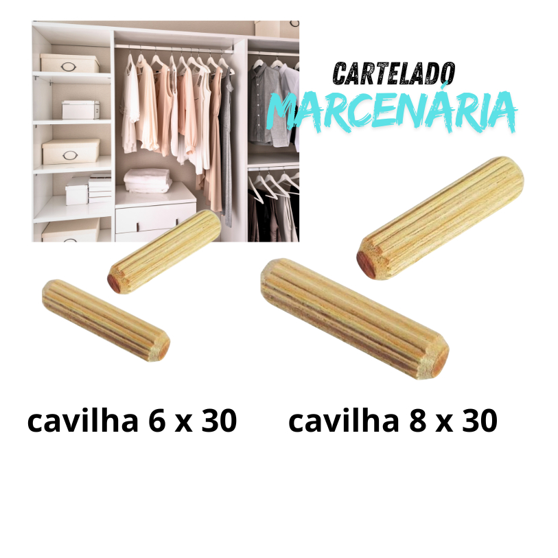 cavilha de madeira kit 10un/20un/60un catela/100un pino cilíndrico junção móveis (6mmx30mm 8mmx30mm) em Oferta na Shopee
