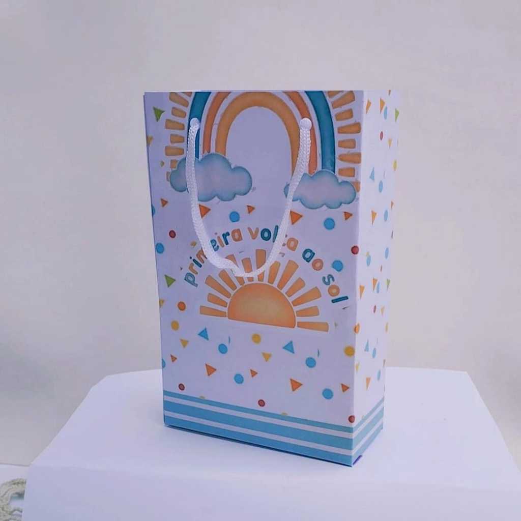 Kit Sacolinha Surpresa Festa Infantil Personalizado PRIMEIRA VOLTA AO SOL Lembrancinhas | Aniversário | PEGUE E MONTE