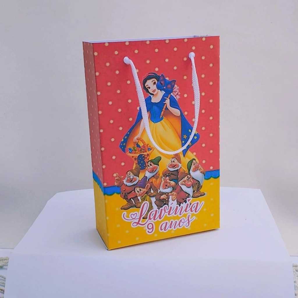 Kit Sacolinha Surpresa Festa Infantil Personalizado BRANCA DE NEVE | Lembrancinhas | Aniversário | PEGUE E MONTE