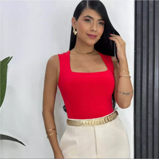 Body Feminino Decote Quadrado Bori Regata em Suplex Premium Elegante Básico Casual em Oferta na Shopee