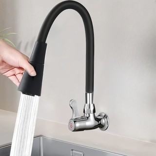 2 Unidades Parede De Cozinha Torneira Semi Curva Preto FlexíVel Duplo Bocal CôNico Promoç…