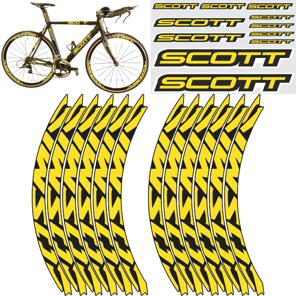 Kit Completo de Adesivo Bicicleta Scott quadro e Aro Cosmic Várias Cores