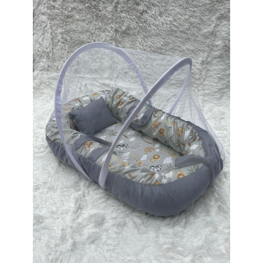 ninho com mosquiteiro menino menina estampas variadas