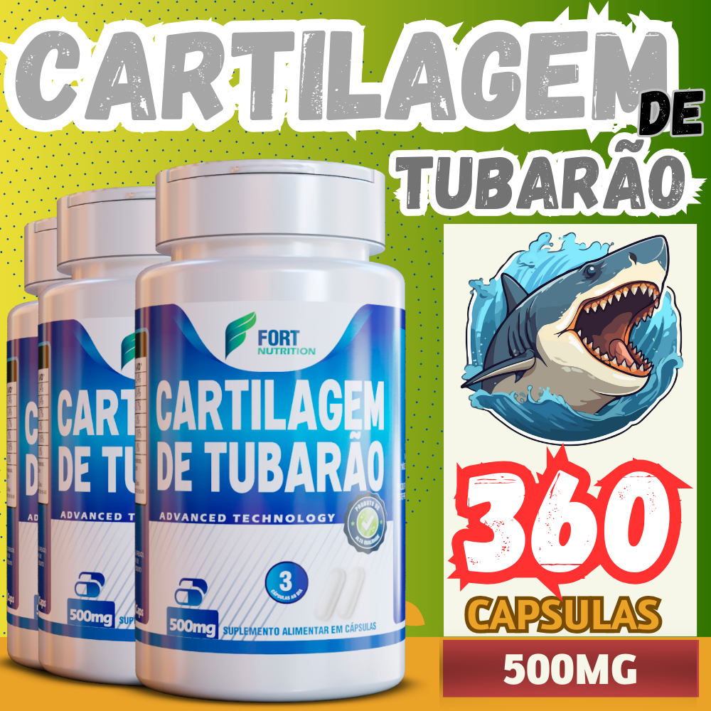Suplemento para Mobilidade de Cartilagem de Tubarão em Cápsulas 100% natural 120 capsulas original