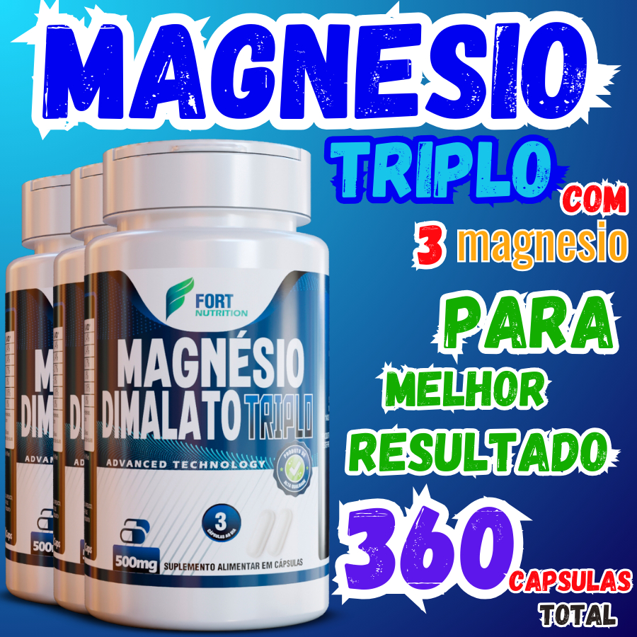 tri magnesio Dimalato cloreto de magnesio PA  e magnésio quelato 120 cápsulas oferta