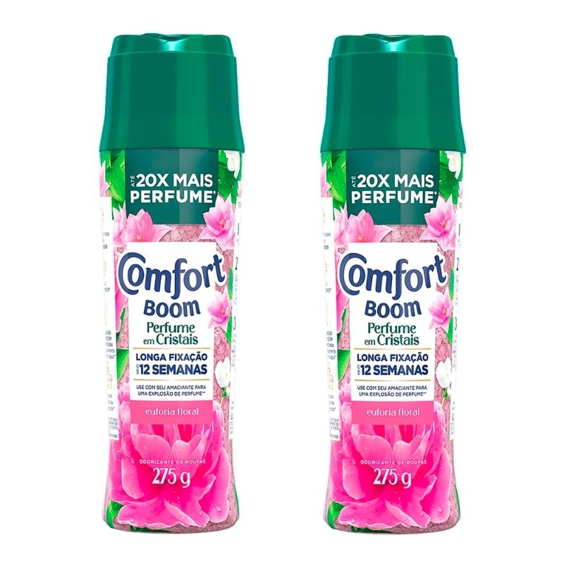 Comfort Boom, Odorizante de ROUPAS  Perfume em Cristais Euforia Floral  275g 20x mais perf...