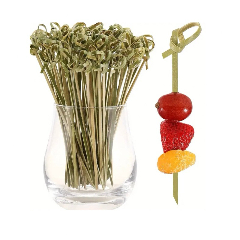 Kit 100 Palitos de Bambu Para Petisco aperitivo Decorado de no 9 cm em Oferta na Shopee