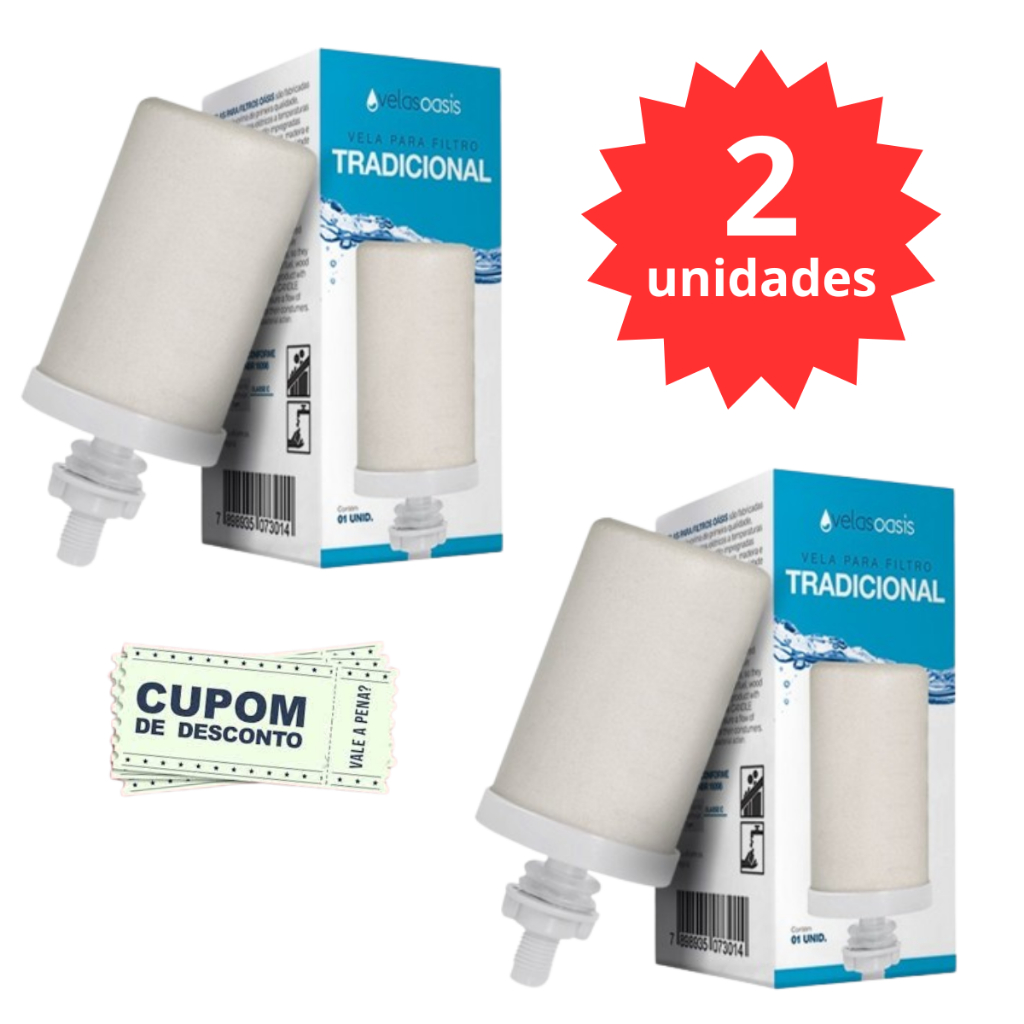 Kit 2 Velas Para Filtro De Barro Tradicional Oasis
