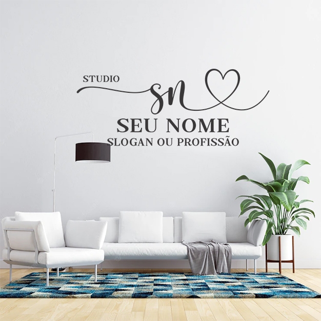 Adesivo Logotipo Logomarca Letreiro Decorativo Personalizado de Parede Salão de Beleza  lash nail