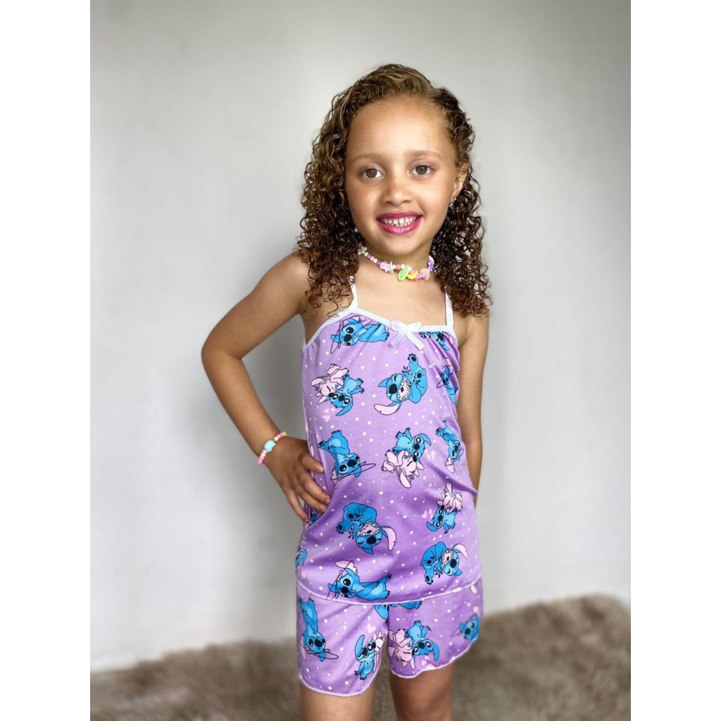 Baby Doll Infantil Lilo & Stich Pijama Feminino infantil Lilo & Stich