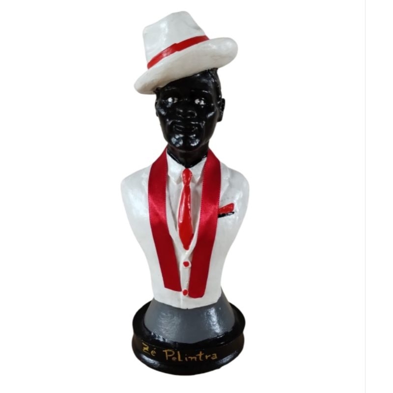 Imagem Zé Pilintra busto 18.5 cm religião umbanda candomblé em resina