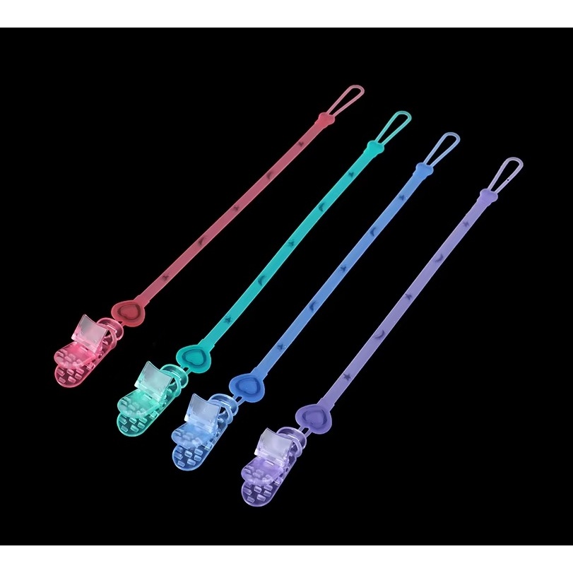 2 prendedores silicone clipe cordinha chupeta bico bebê menino menina