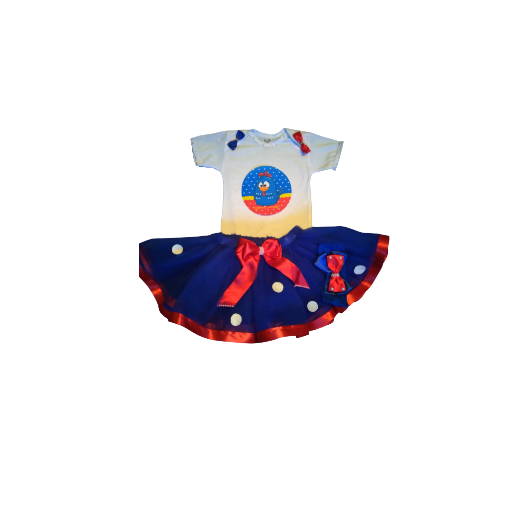 Fantasia Da Galinha Pintadinha , Saia Azul Royal