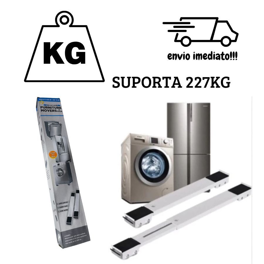 Suporte Universal Alumínio Base Com Rodinha Para Geladeira Fogão Máquina De Lavar Base Carrinho