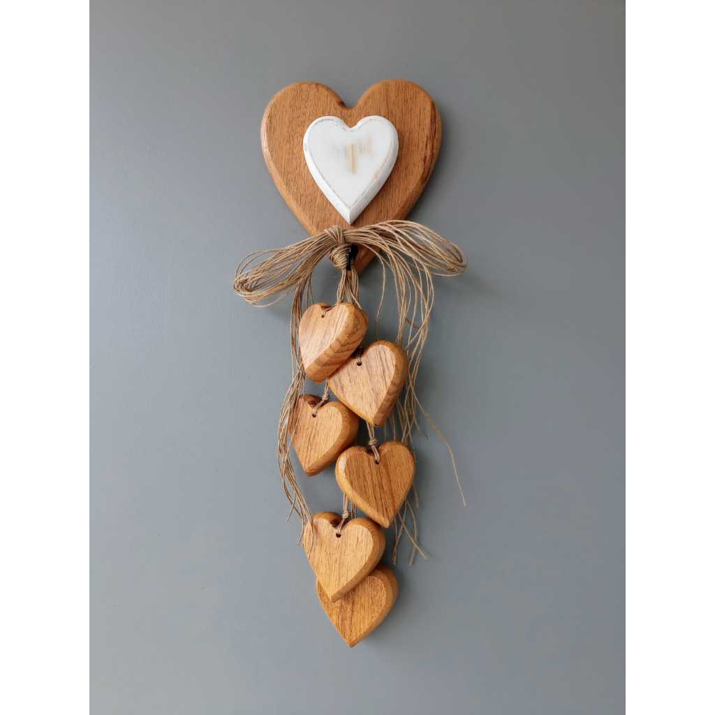 PENCA DE CORAÇÃO RUSTICOS +GANCHEIRA DE 20CM