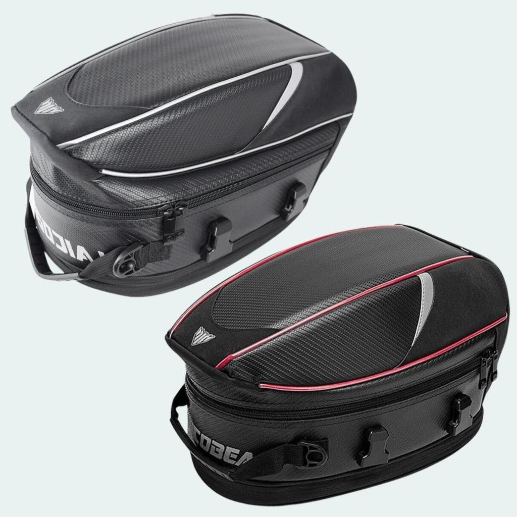 Bolsa Expansiva Alforge Garupa Moto + Capa Impermeável 21L Laicobear Motocicletas Assento Traseiro