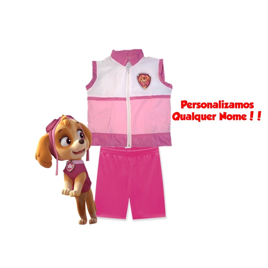 conjunto fantasia sky patrulha canina personalizadas em Oferta na Shopee