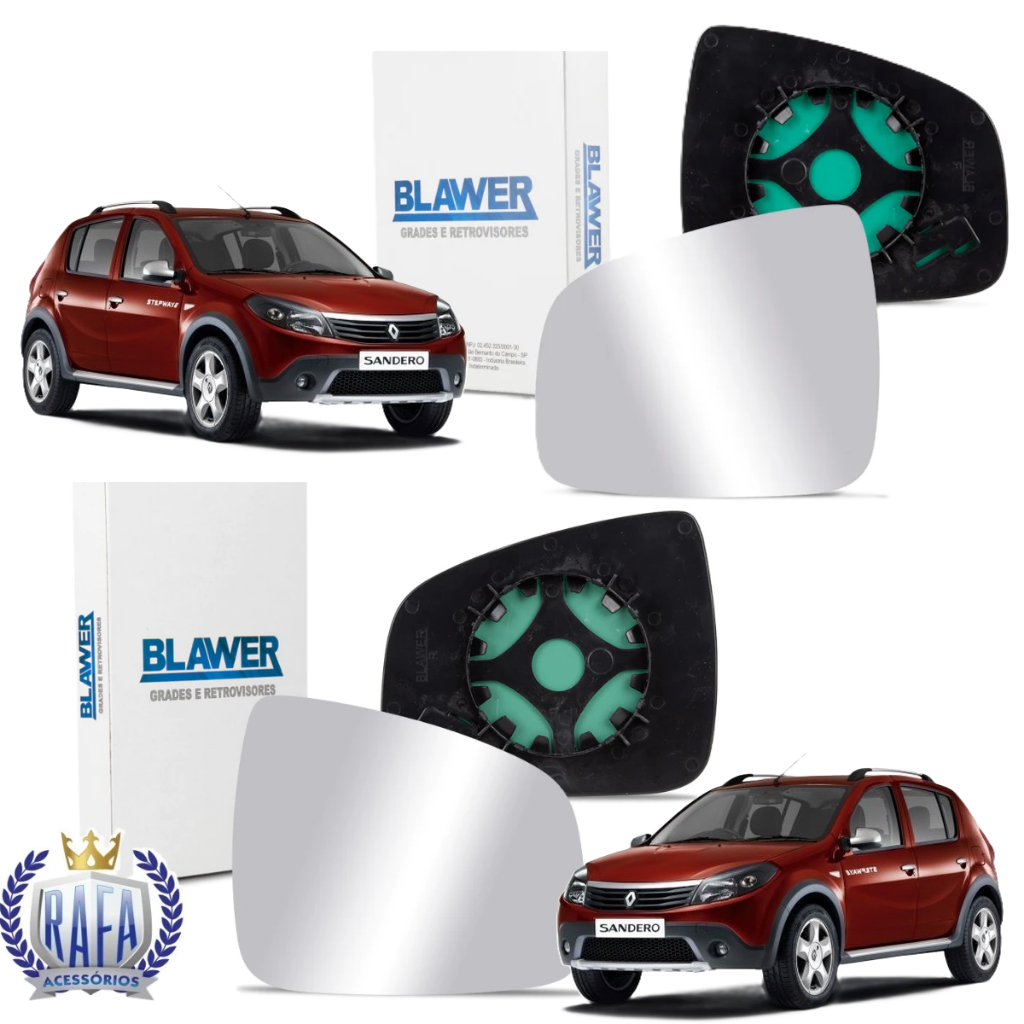 Par Lente Retrovisor com Base Sandero Stepway 2011 Até 2014