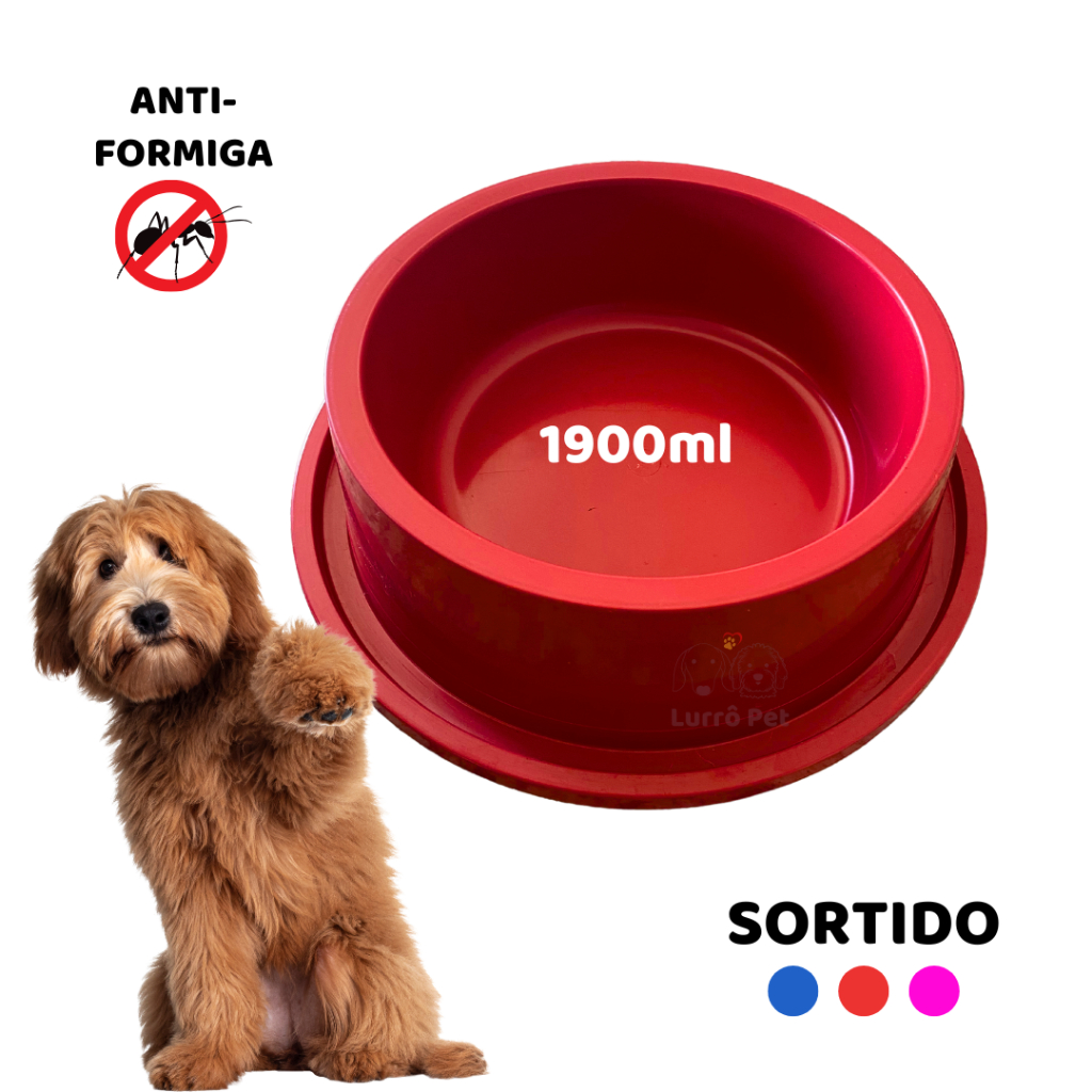 Pote Comedouro Grande Para Cachorro Pet Nº4 1900Ml Anti Formiga