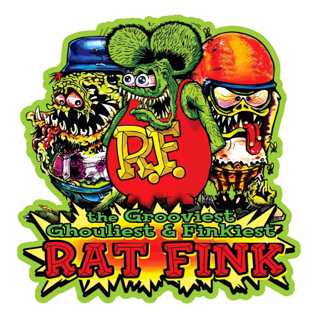 Adesivos Rat Fink Retrô Vintage Fusca Hoodride Rat Look Verde G
