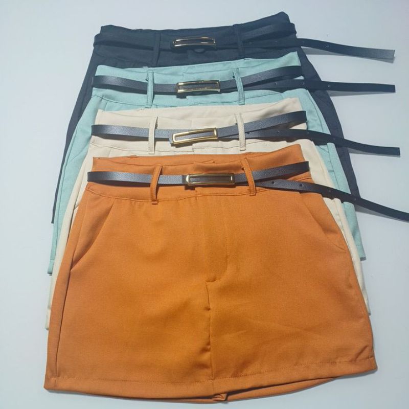 Short Saia Alfaiataria Feminina Com Cinto — imagem 2 de 2
