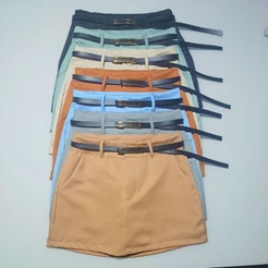 Short Saia Alfaiataria Feminina Com Cinto