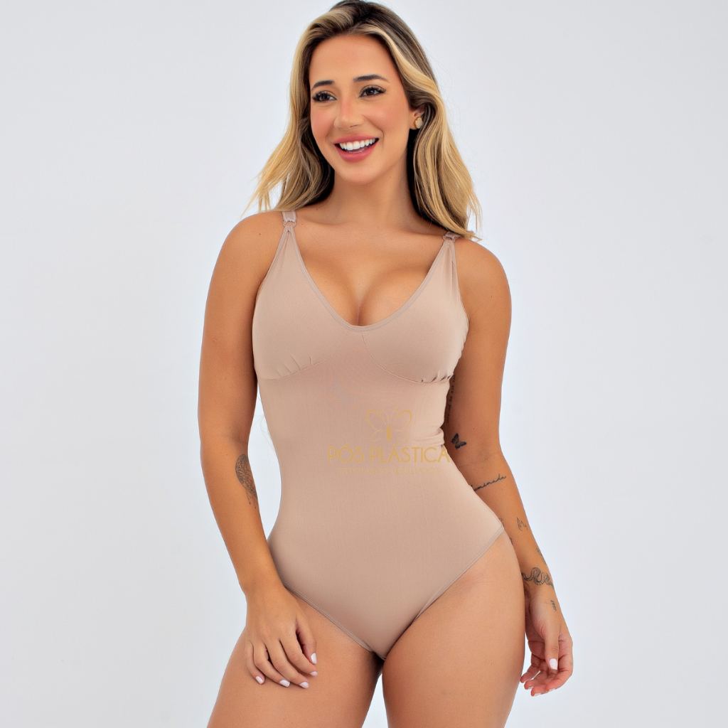 Body Modelador Suplex Sustentação Redução Medidas Compressão Alça reforçada Sustetação