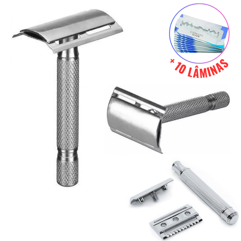 Aparelho De Barbear Articulado Clássico Retrô Antigo Para Barbeador Com 10 Lâminas Afiado em Oferta na Shopee