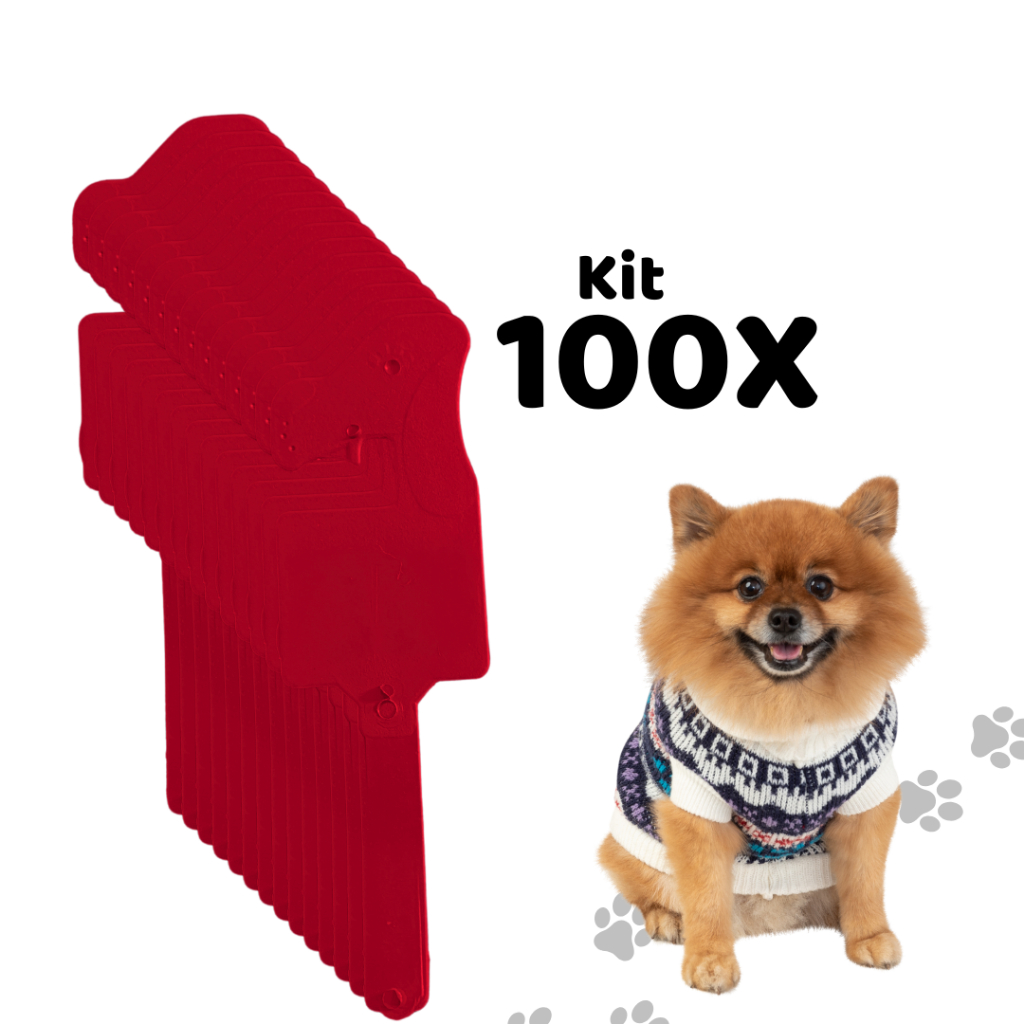 Kit Cabides Vermelho Pet Shop Cachorro Gato Loja