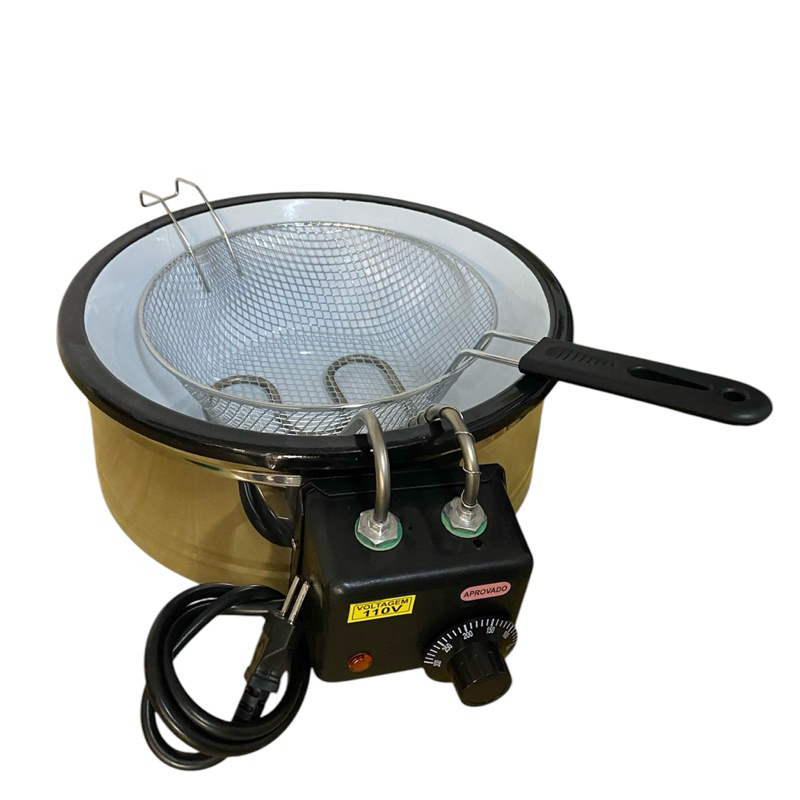 OFERTA Fritadeira Elétrica Tacho Para Fritura Esmaltado 2,5L C/Cabo De Proteção