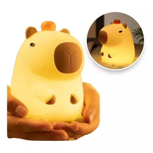 Luminária Capybara Silicone Sleep Night Light USB Luz Nocturna Recarregável Capivara