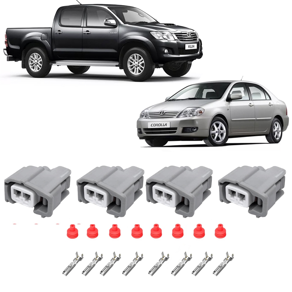 4 Plug Conector Bico Injetor Toyota Hilux 2.7 3.0 Diesel 2005 a 2010  Toyota Corolla 1.6 1.8 2003 a 2014- DESMONTADO 4 X