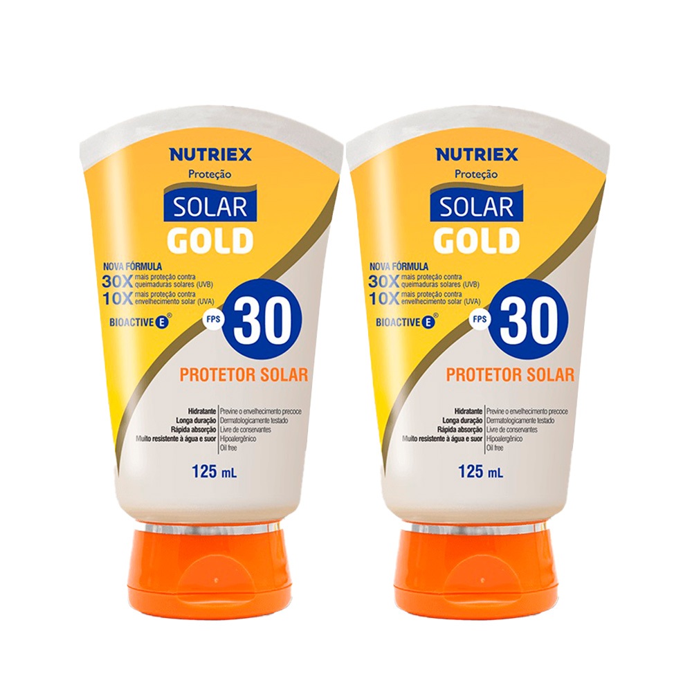 Kit 2 Protetor Solar Corporal FPS 30 Solar Gold 125ml Nutriex Profissional