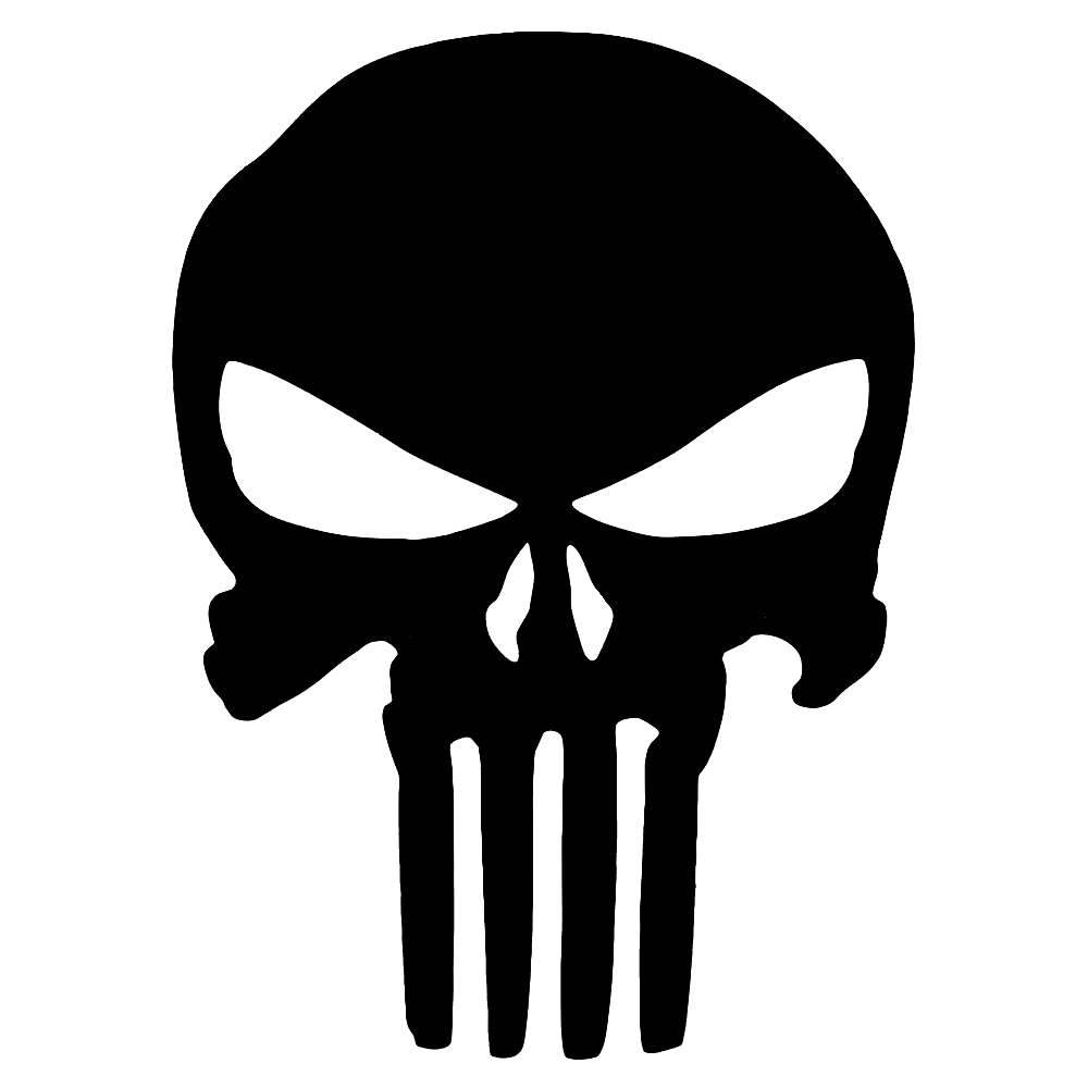 Adesivo de Vinil Caveira Justiceiro - Kit com 2 adesivos