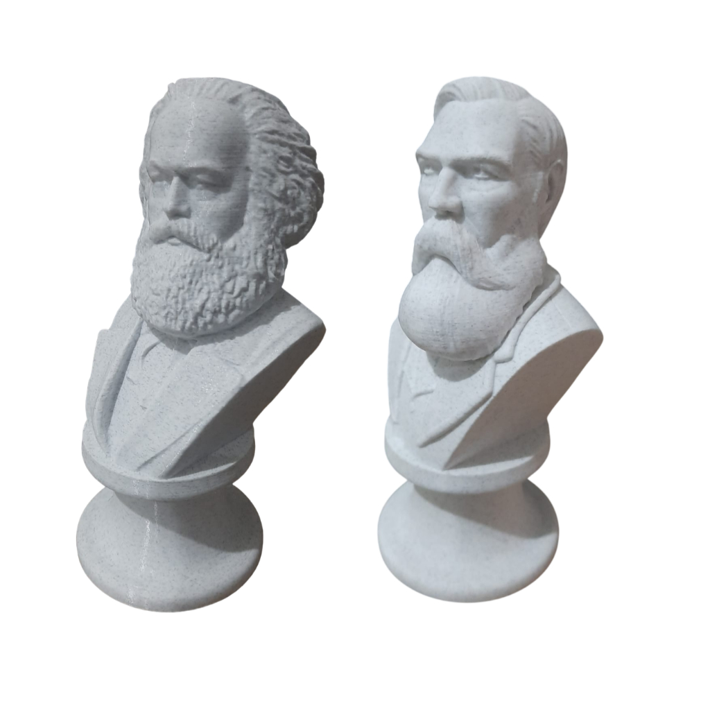 Kit Esculturas Bustos Karl Marx e Friedrich Engels - Comunismo Marxismo - Impressão 3D