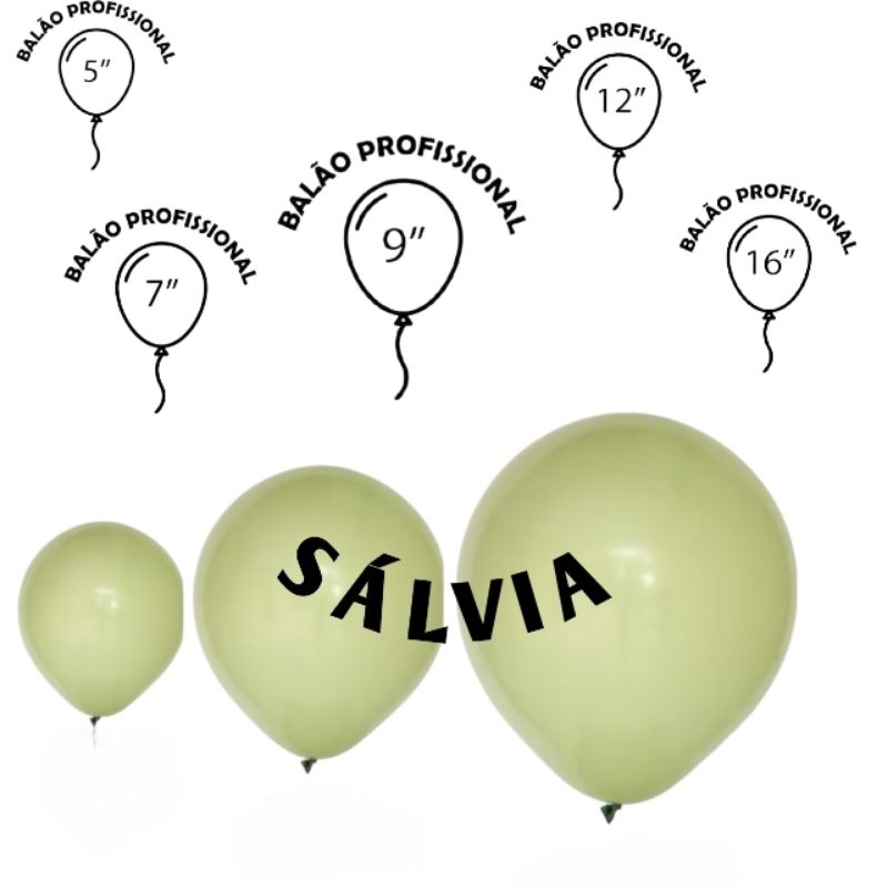 Balão Balões Bexiga  bolas ART LATEX verde sálvia  liso–Escolha o Tamanho(5”9”12”16”24")profissional