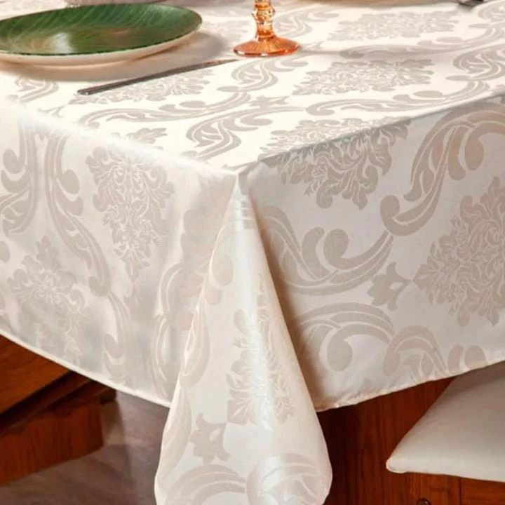 Toalha De Mesa Luxo 6 Lugares Jacquard Original Tecido Grosso — imagem 1