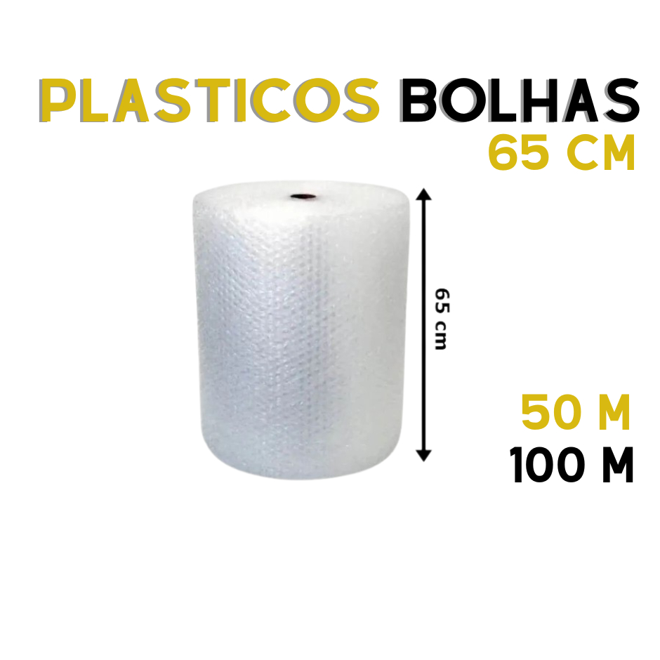 Bobina Plástico Bolha 65 Cm - 25 Micras Resistente -aff em Oferta na Shopee