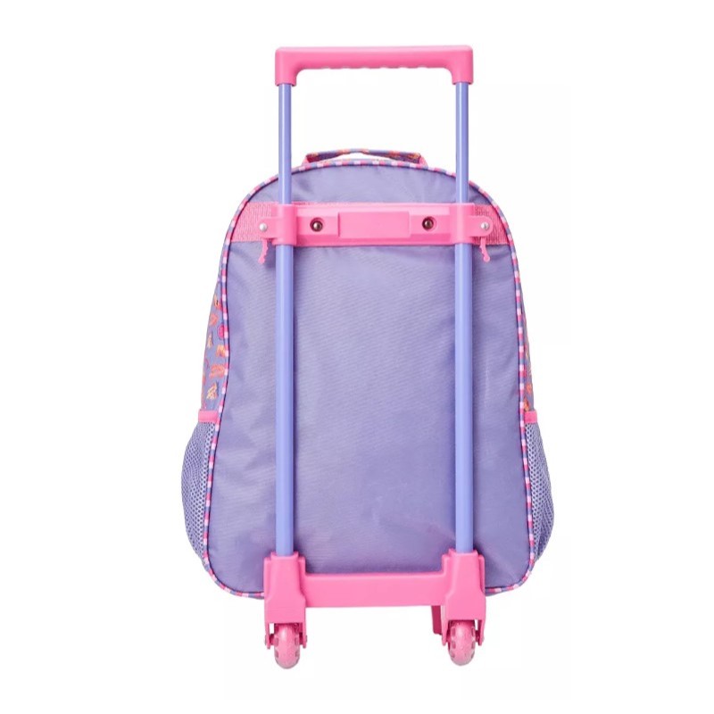 Detalhes do Kit Mochila Com Rodas Escolar 16 Princesa Disney Ariel Rosa