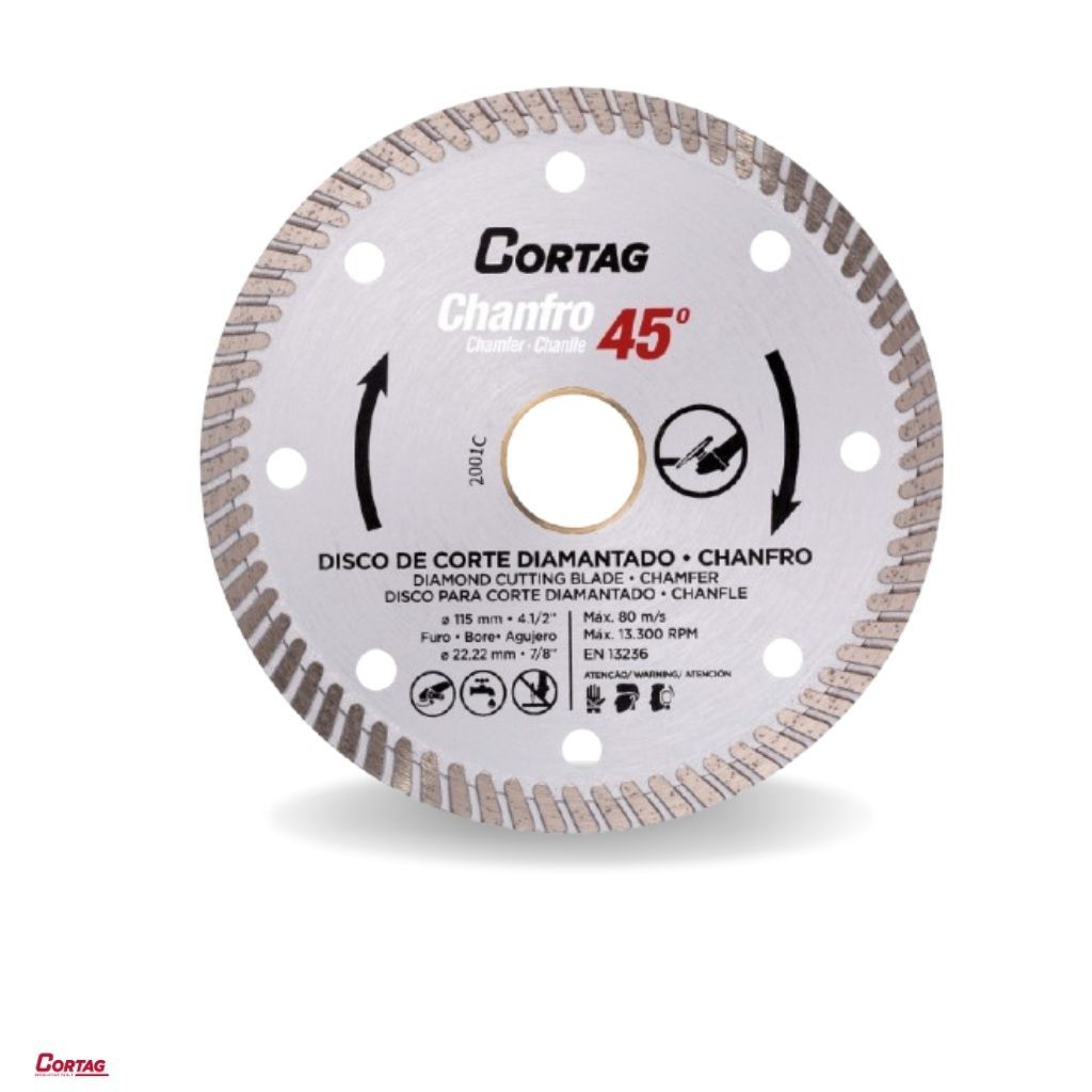 Disco De Corte Diamantado Turbo Chanfro 115mm - Cortag em Oferta na Shopee